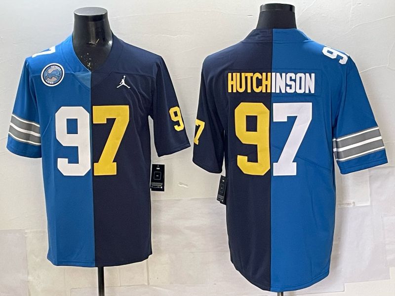 Men 2025 Detroit Lions #97 Hutchinson Blue black Limited NFL Jersey style 036->detroit lions->NFL Jersey